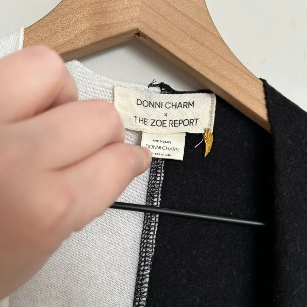 Donni Two Tone Black and White Cape Scarf